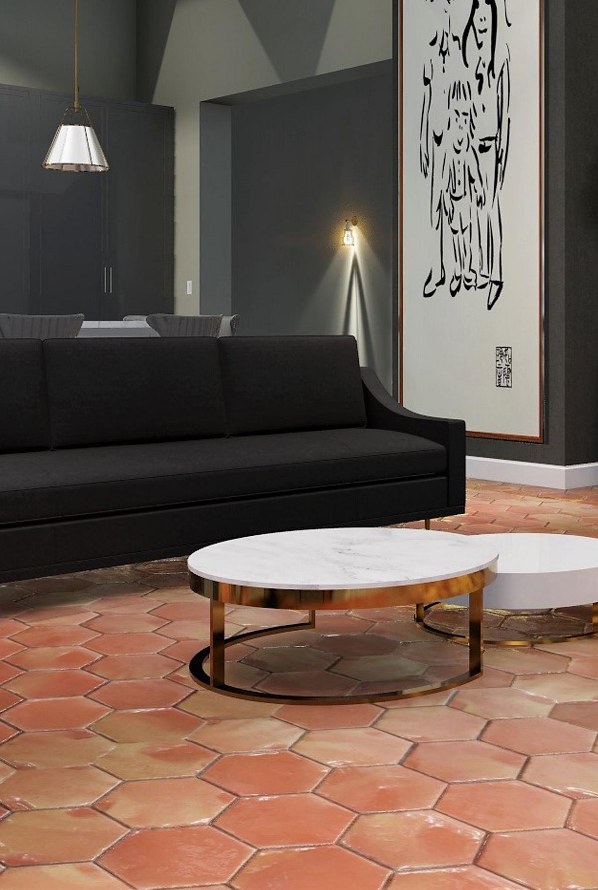 Sealed Hexagon Saltillo Tile