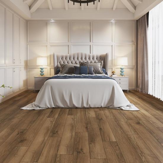 Gunstock Oak Waterproof Rigid Core Luxury Vinyl Plank - Cork Pad