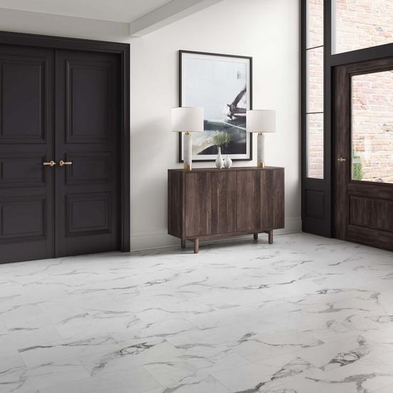 Bianco Matte Waterproof Rigid Core Luxury Vinyl Tile - Foam Pad