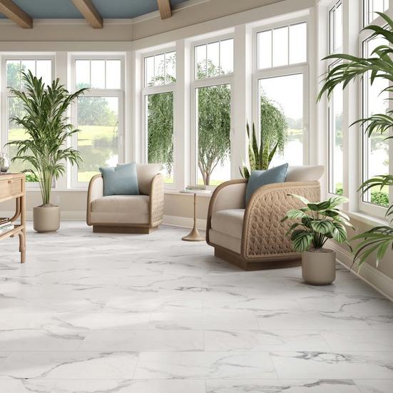Bianco Matte Waterproof Rigid Core Luxury Vinyl Tile - Foam Pad