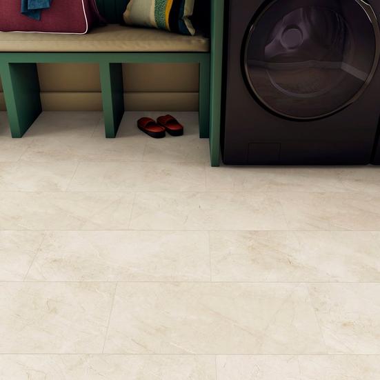 Champagne Limestone Waterproof Rigid Core Luxury Vinyl Tile - Foam Pad