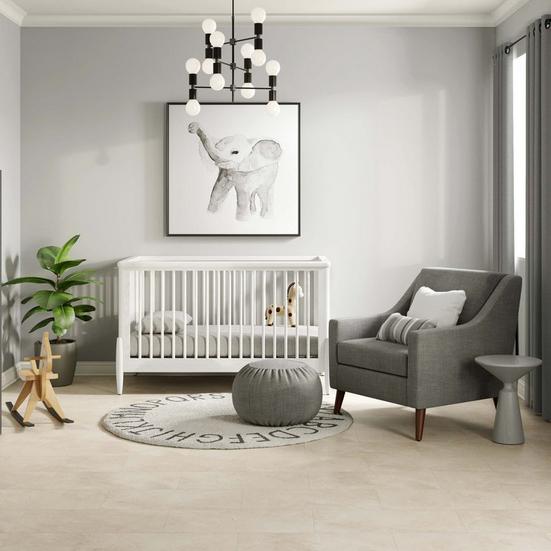 Champagne Limestone Waterproof Rigid Core Luxury Vinyl Tile - Foam Pad
