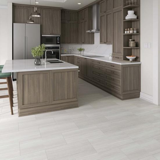 White Valentino Waterproof Rigid Core Luxury Vinyl Tile - Foam Pad