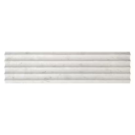 White Fluted Polished Terrazzo Tile
