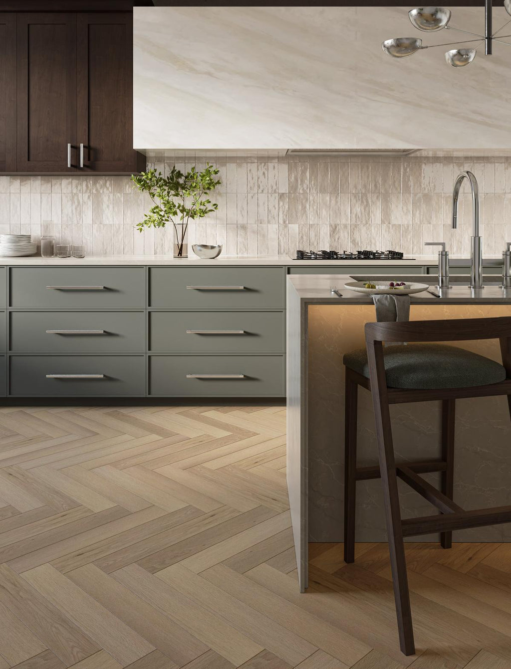 Harper Herringbone Waterproof Rigid Core Luxury Vinyl Plank - Cork Pad