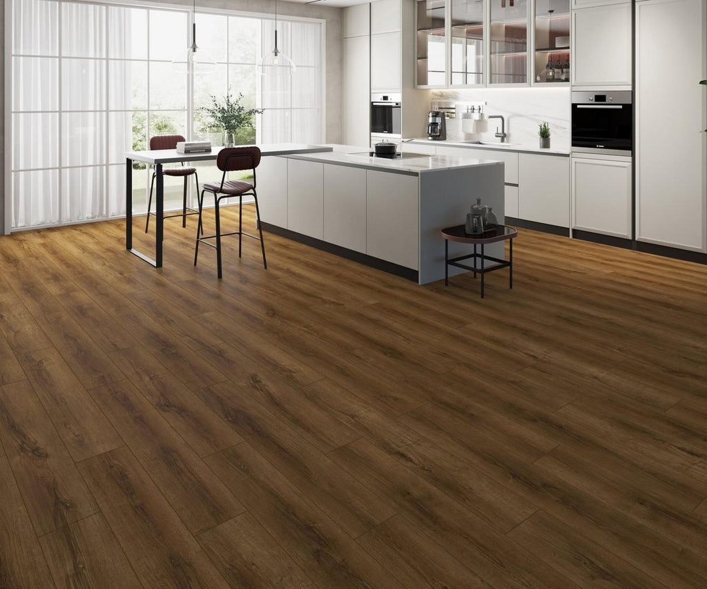 Arlington Gunstock Waterproof Rigid Core Luxury Vinyl Plank - Cork Pad