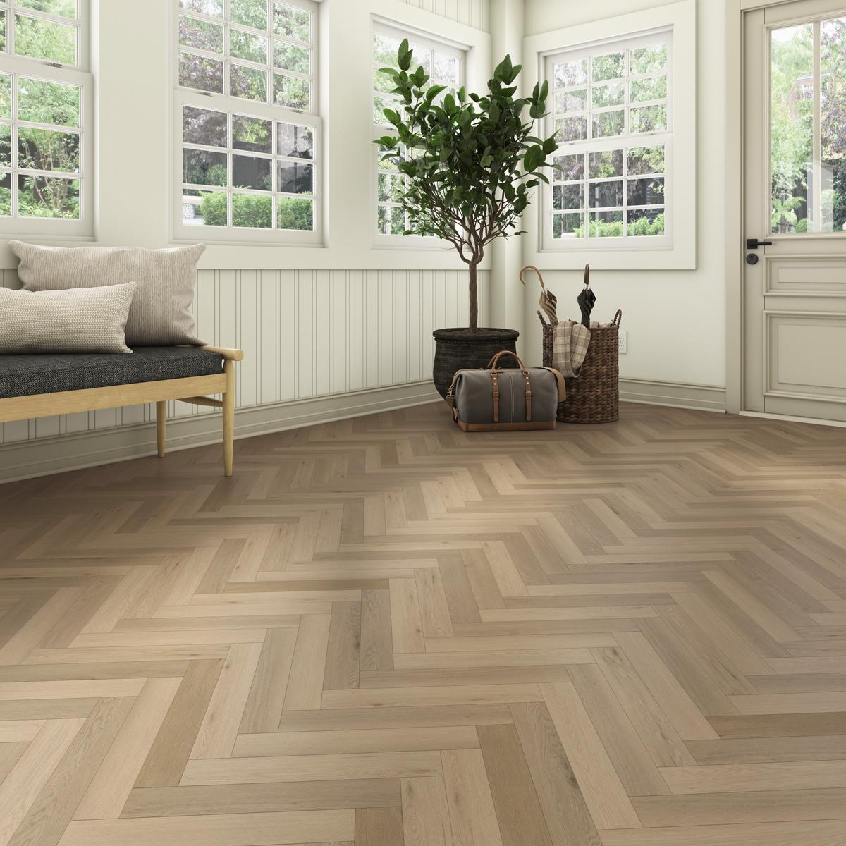 Harper Herringbone Waterproof Rigid Core Luxury Vinyl Plank - Cork Pad
