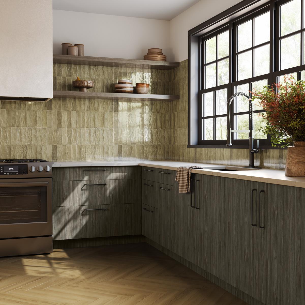 Paloma Herringbone Waterproof Rigid Core Luxury Vinyl Plank - Cork Pad