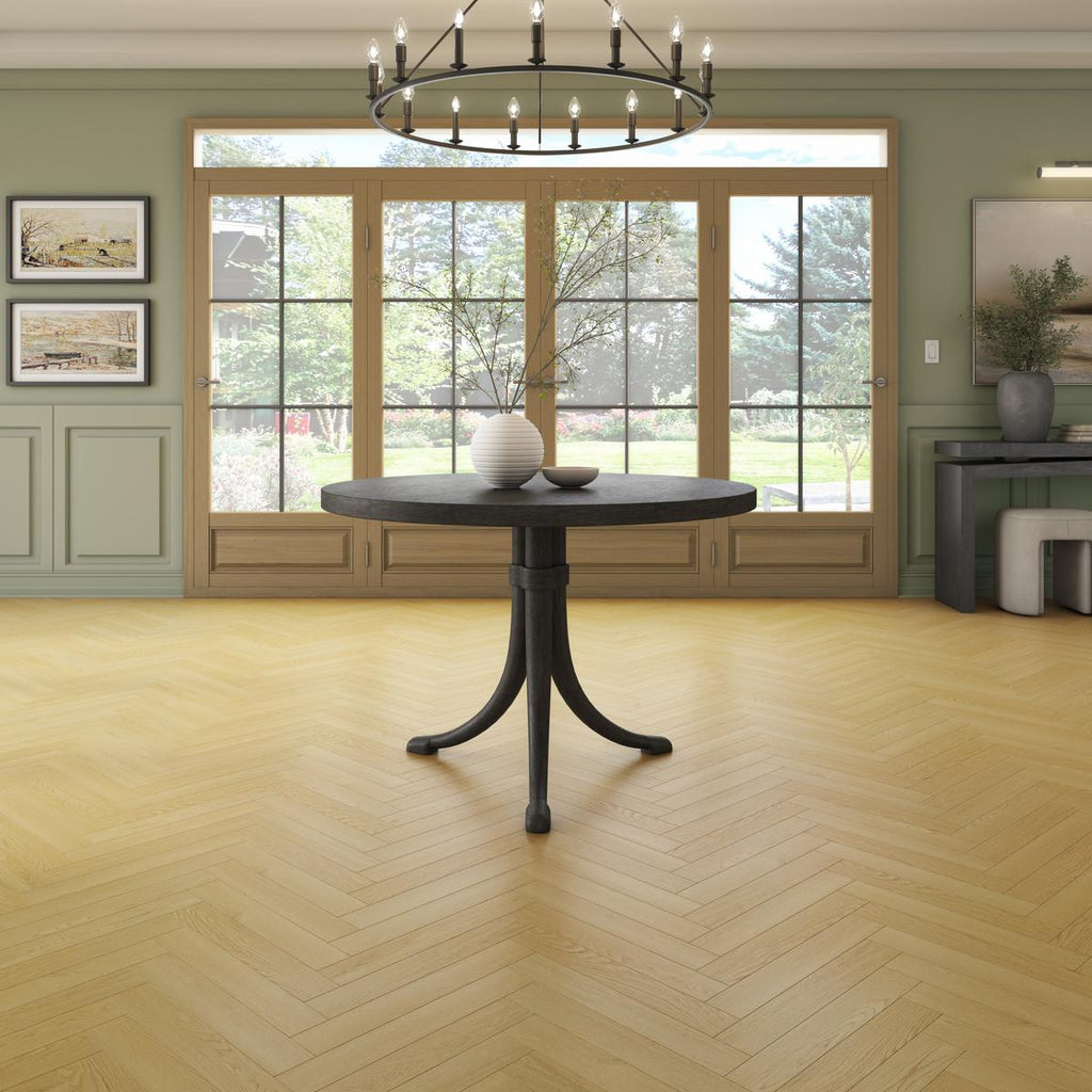 Paloma Herringbone Waterproof Rigid Core Luxury Vinyl Plank - Cork Pad