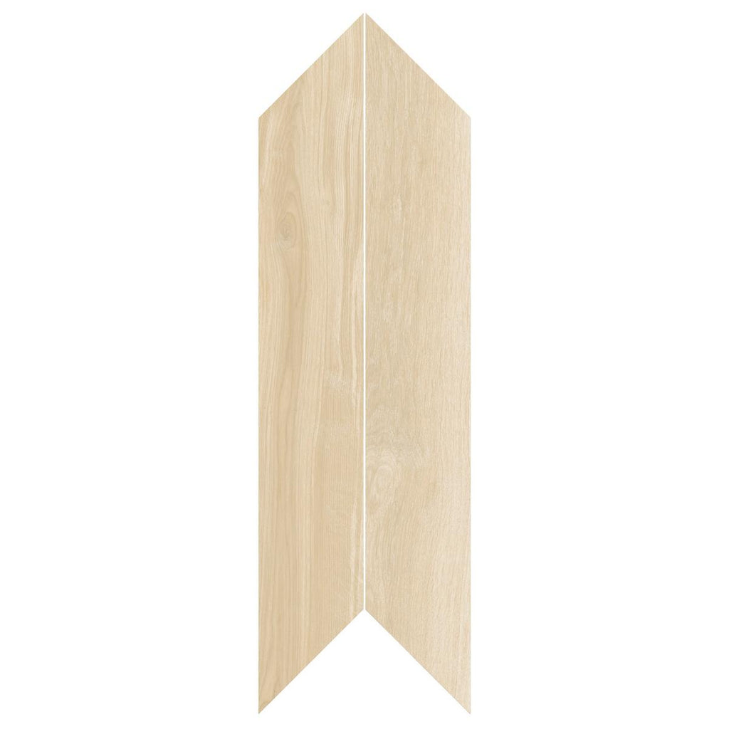 Riviera Sand Chevron Wood Plank Matte Porcelain Tile