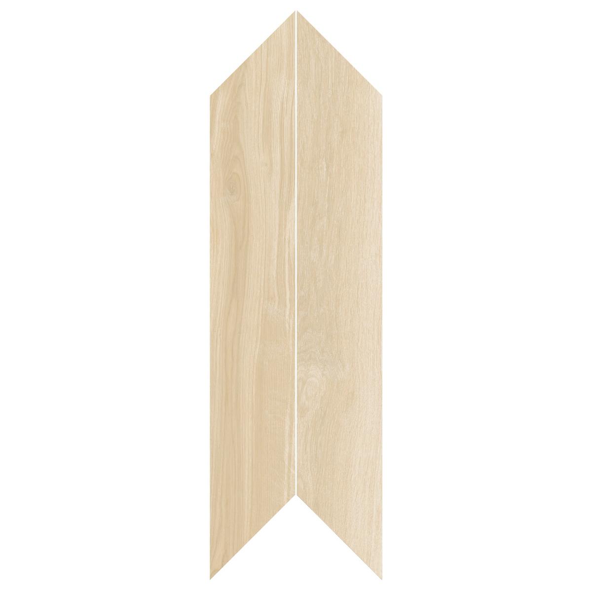 Riviera Sand Chevron Wood Plank Matte Porcelain Tile