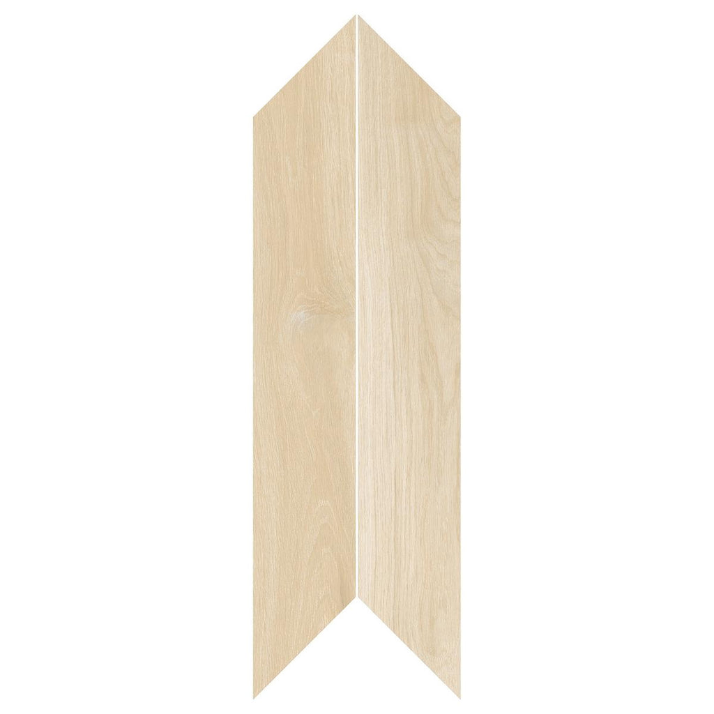 Riviera Sand Chevron Wood Plank Matte Porcelain Tile