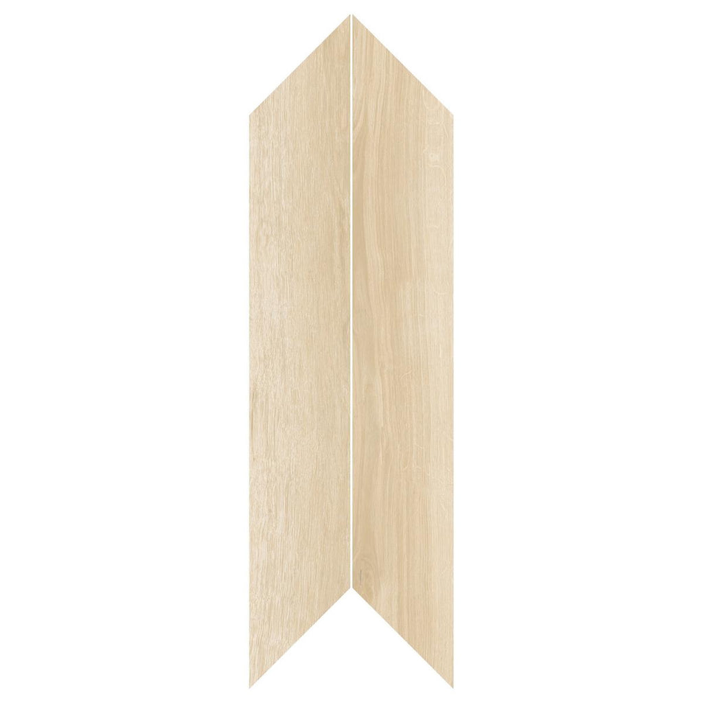 Riviera Sand Chevron Wood Plank Matte Porcelain Tile