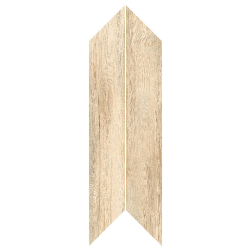 Canterbury Chestnut Chevron Wood Plank Matte Porcelain Tile