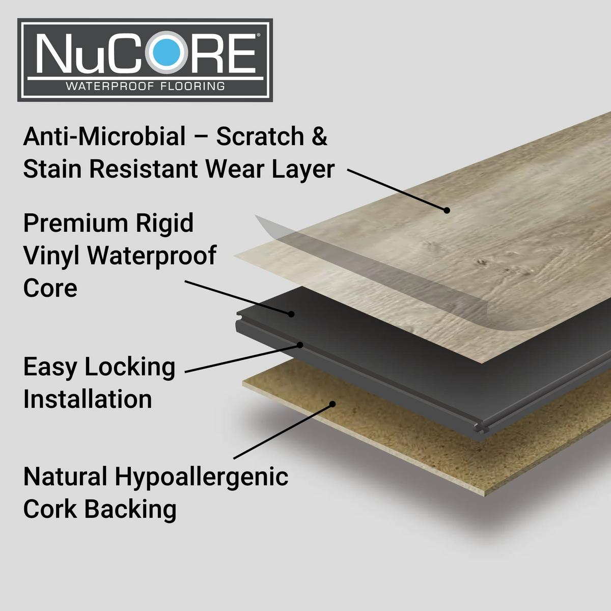 Williams Way Waterproof Rigid Core Luxury Vinyl Plank - Cork Pad