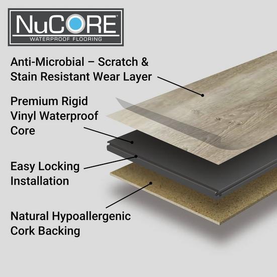 Ankara Marble Waterproof Rigid Core Luxury Vinyl Plank - Cork Pad