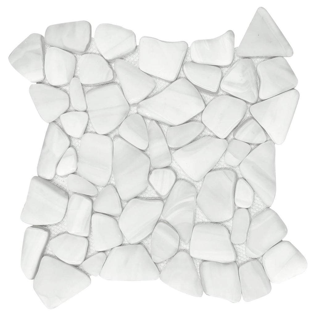 Bora Bora Pebble Frosted Glass Mosaic