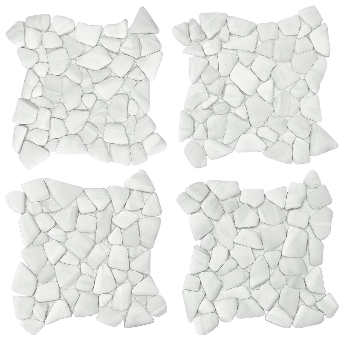 Bora Bora Pebble Frosted Glass Mosaic