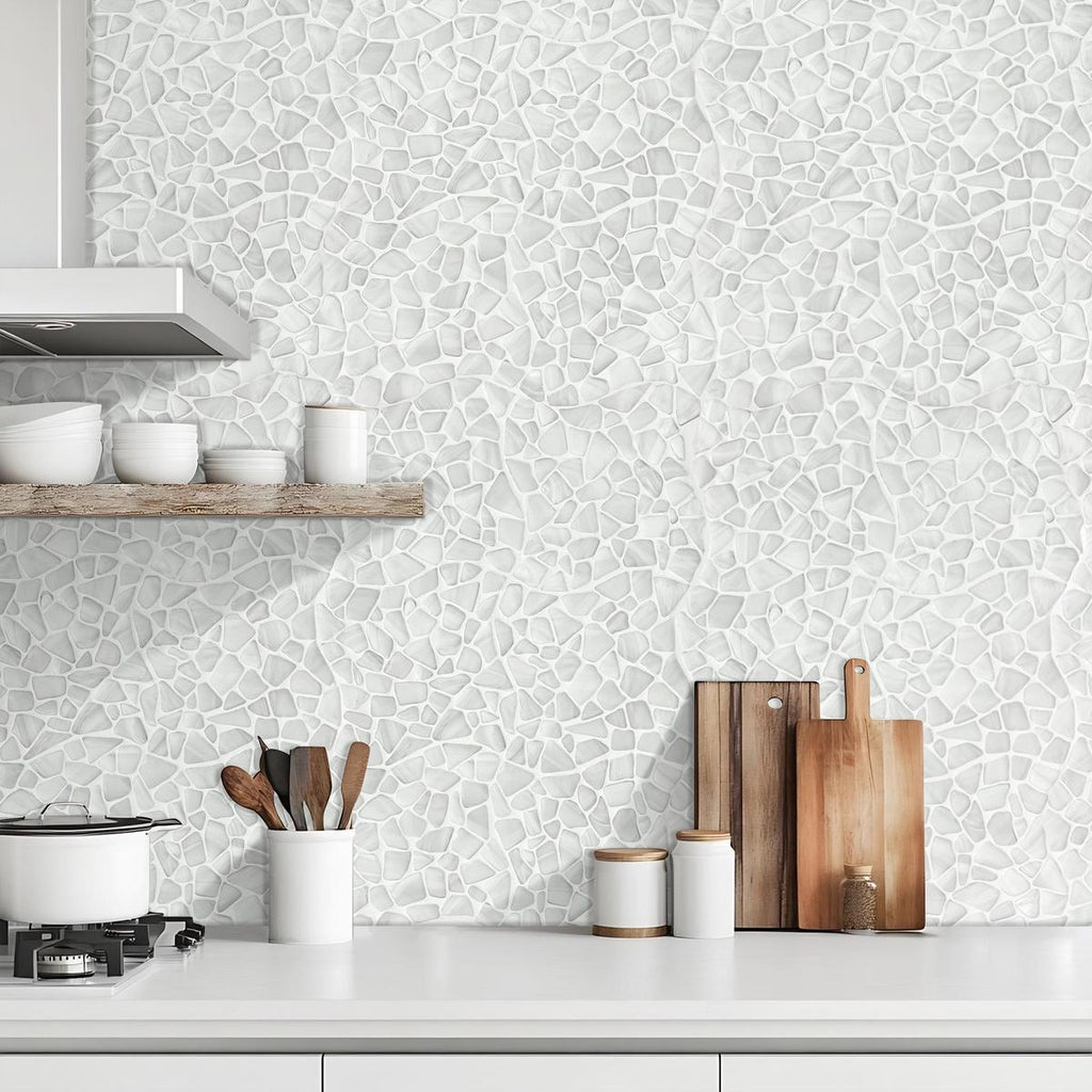 Bora Bora Pebble Frosted Glass Mosaic