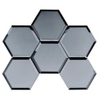 Carbon Reflection Hexagon Glass Mosaic