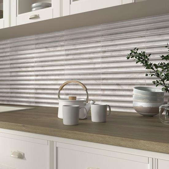 Celina Crema Fluted High Gloss Ceramic Tile