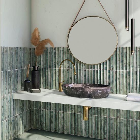 Celina Verde Fluted Ceramic Tile