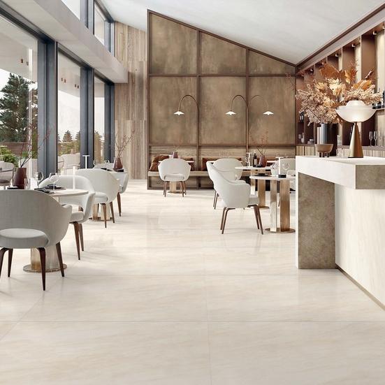 Avery White Polished Porcelain Tile