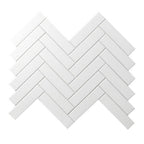 White Herringbone Unglazed Porcelain Mosaic
