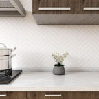 White Herringbone Unglazed Porcelain Mosaic