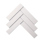 White Herringbone Unglazed Porcelain Mosaic