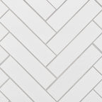 White Herringbone Unglazed Porcelain Mosaic