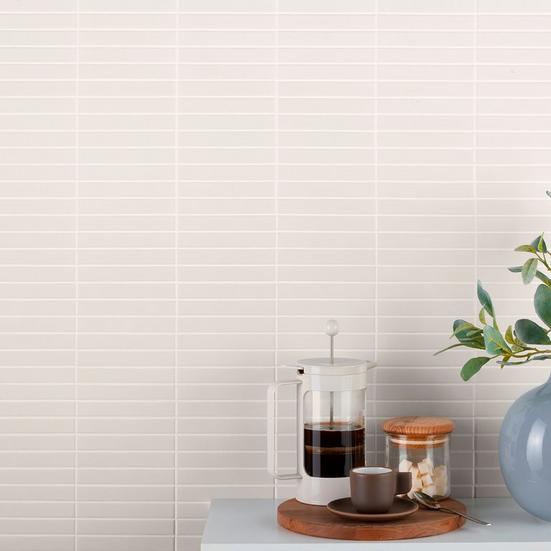 White Stack Unglazed Porcelain Mosaic II