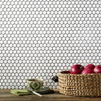 White Small Hexagon Polished Porcelain Mosaic