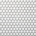 White Small Hexagon Polished Porcelain Mosaic