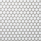 White Small Hexagon Polished Porcelain Mosaic