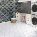 Unglazed Charcoal Herringbone Porcelain Mosaic