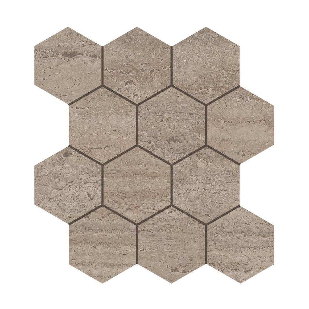 Riviera Chai Hexagon Matte Porcelain Mosaic